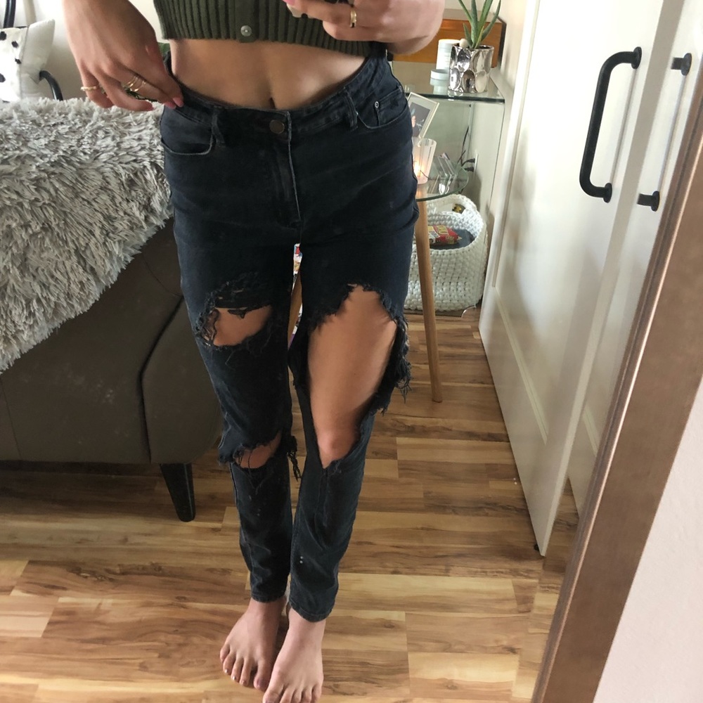 RES denim black ripped jeans